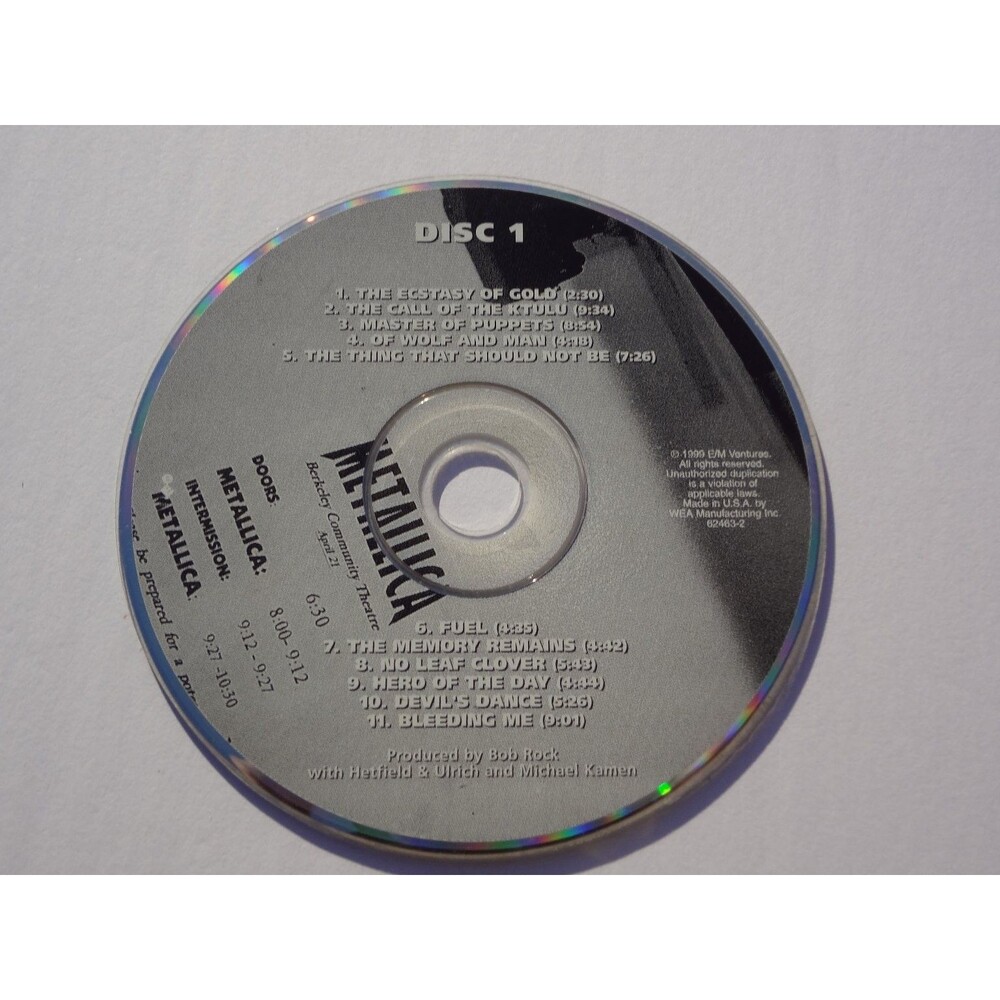 Metallica – S&M CD 1999 Live Symphony Metal‎ Elektra 62463-2